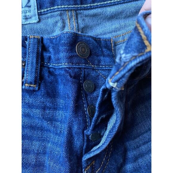 Boys Abercrombie & Fitch Straight Leg Jeans Size Blue Distressed Sz 11/12 Slim - Picture 5 of 5